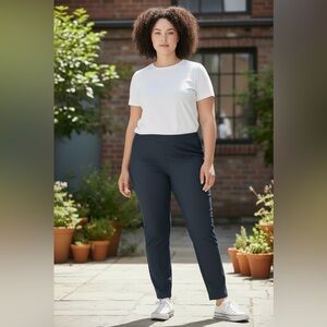 $650 St John Angle Length Gingham Pull On Pants Large